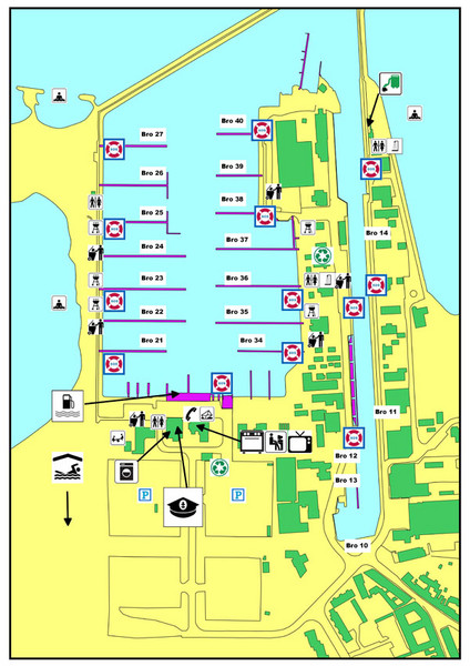 Oversigtskort, Bogense Havn og Marina, havneplan